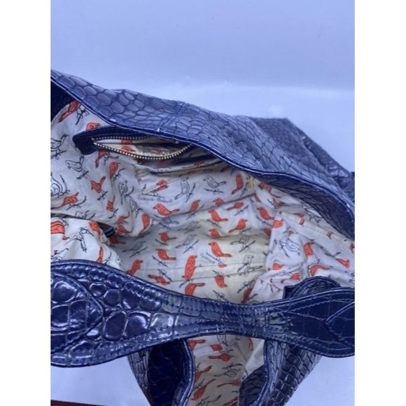 Rebecca Minkoff Croc Embossed Black Leather Shoulder Bag - Picture 2 of 8